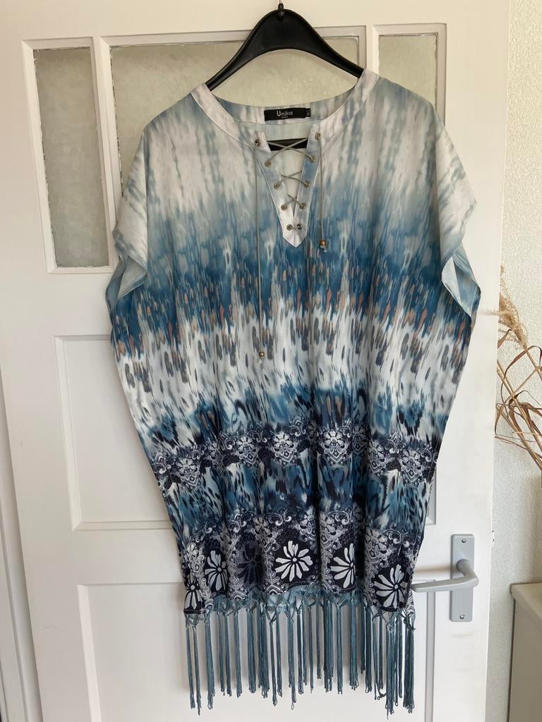 Leuke Ibiza-achtige top maat M/L (valt groot), Kleding | Dames, Unika, Blauw, Maat 42/44 (L), Ophalen of Verzenden