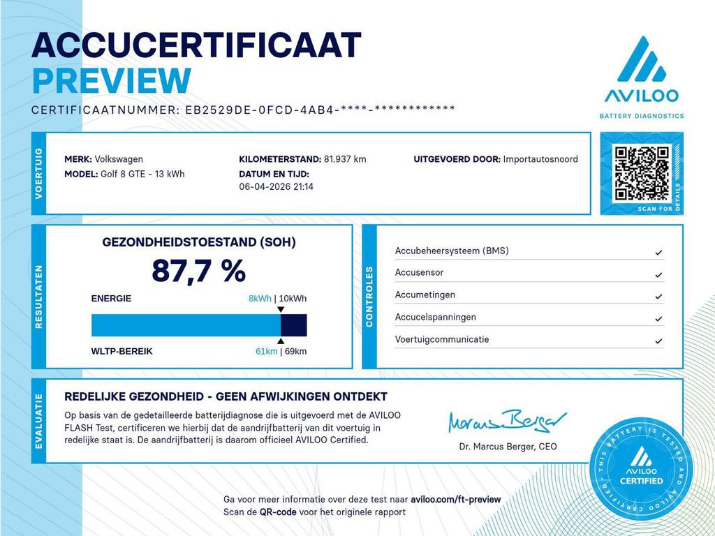 Volkswagen Golf 8 GTE Pano IQ light Head-up Trekhaak Black s, Auto's, Volkswagen, Gebruikt, 4 cilinders, Met garantie (alle), 1527 kg