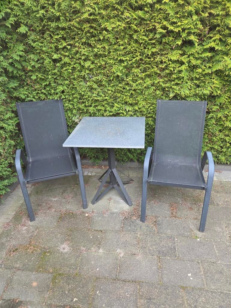 Bistro tafel met stoelen, Ophalen, Gebruikt, Metaal