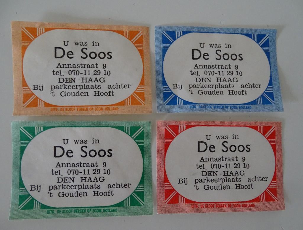 DE SOOS   Annastraat   DEN HAAG, Verzenden, Gebruikt, Sigarenbandjes