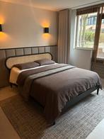 Reema bed 160x200 cm, donkergebeitst hout en riet, Huis en Inrichting, Slaapkamer | Bedden, Ophalen, Gebruikt, Zwart, Tweepersoons