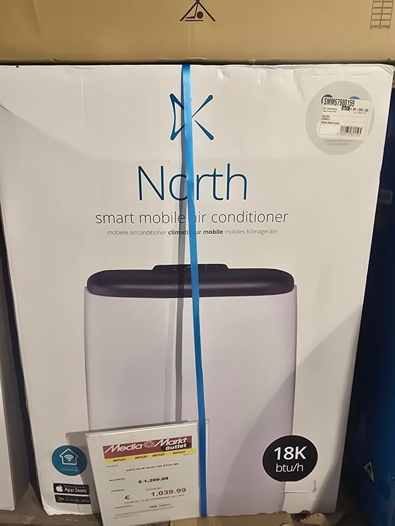 Duux North Smart Mobiele Airconditioner 18K BTU/h, Witgoed en Apparatuur, Airco's, Ophalen, Nieuw