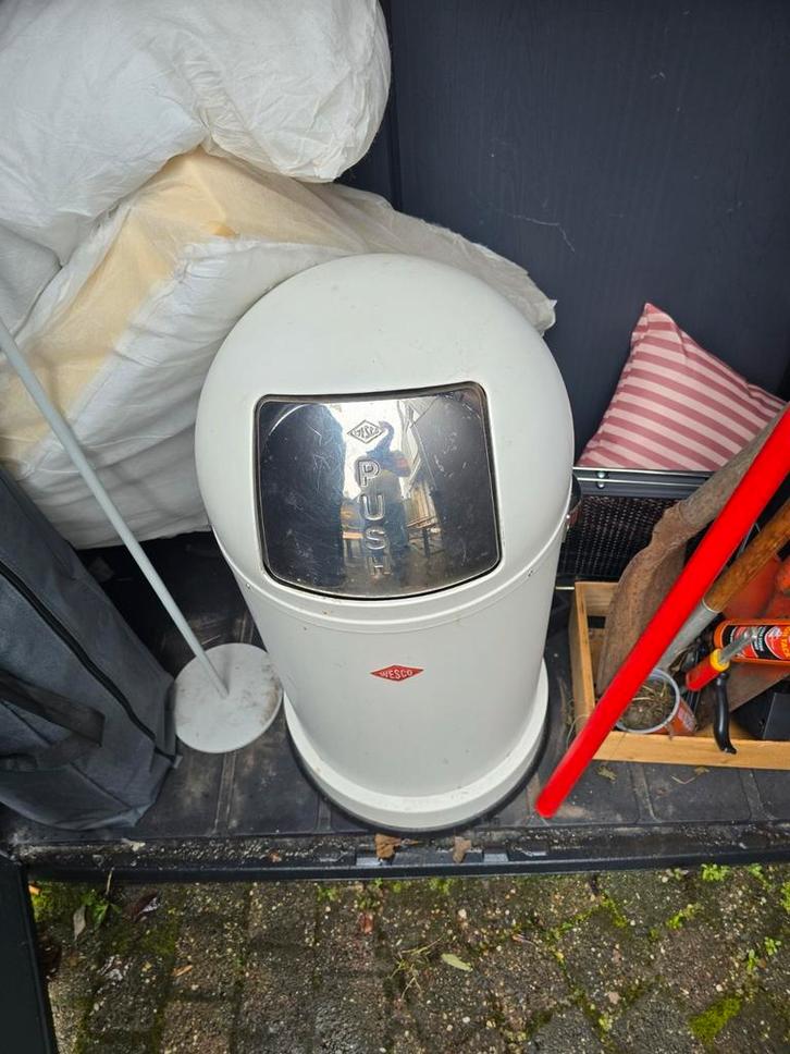 Wesco Pushboy 50 Liter Wit, Huis en Inrichting, Woonaccessoires | Prullenbakken, Gebruikt, Metaal, 40 liter of meer, Ophalen