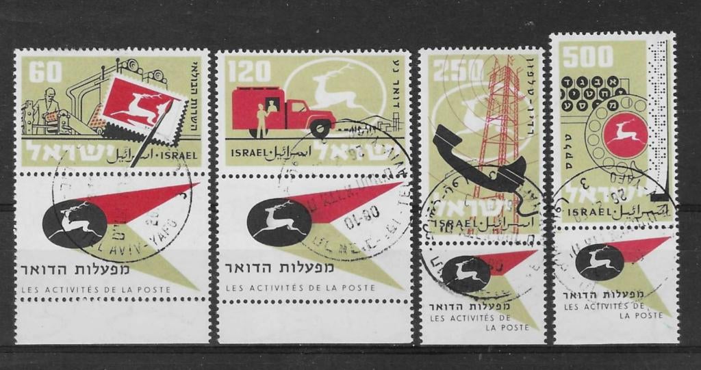 Israël Michel 172-175 gestempeld, Ophalen of Verzenden, Gestempeld, Midden-Oosten