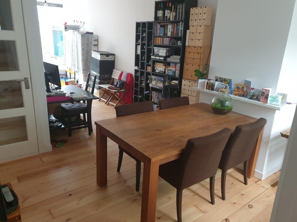 Notenhouten Eettafel, Huis en Inrichting, Ophalen, Gebruikt, 50 tot 100 cm, 150 tot 200 cm
