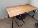 Massief eiken tafel / bureau met schelprand (160x79cm), Ophalen, Gebruikt, Bureau