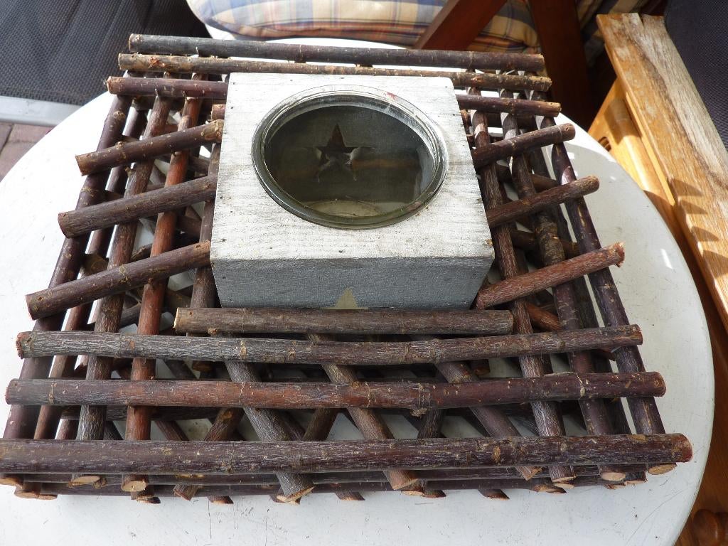 wilgentakken kaarsen theelicht houder, Ophalen of Verzenden, Zo goed als nieuw