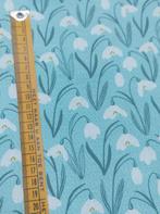 Sneeuwklokjes Biojersey Stoffonkel, Blauw, 120 cm of meer, Ophalen of Verzenden, Katoen