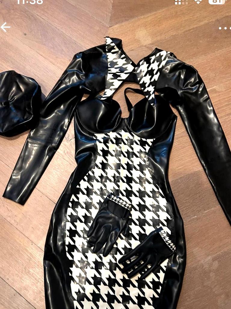 Complete Latex Set jaren 70, Kleding | Dames, Gelegenheidskleding, Overige typen, Zwart, Nieuw, Ophalen of Verzenden