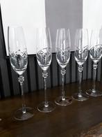 5 puntgave  kristallen champagne glazen, Ophalen of Verzenden, Zo goed als nieuw, Overige typen