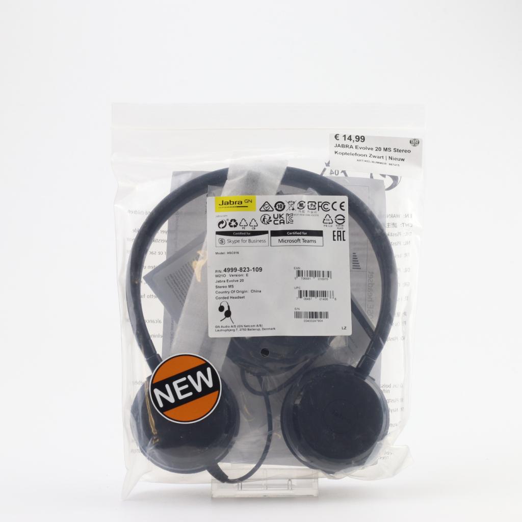 JABRA Evolve 20 MS Stereo Koptelefoon Zwart | Nieuw, Jabra, Zo goed als nieuw, Support@jabra.com, GN Audio
Lautrupbjerg 7
2750 Ballerup
Denmark