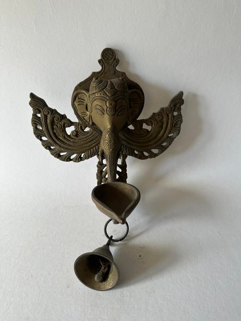 Bronzen Ganesha Olielamp, Ophalen of Verzenden