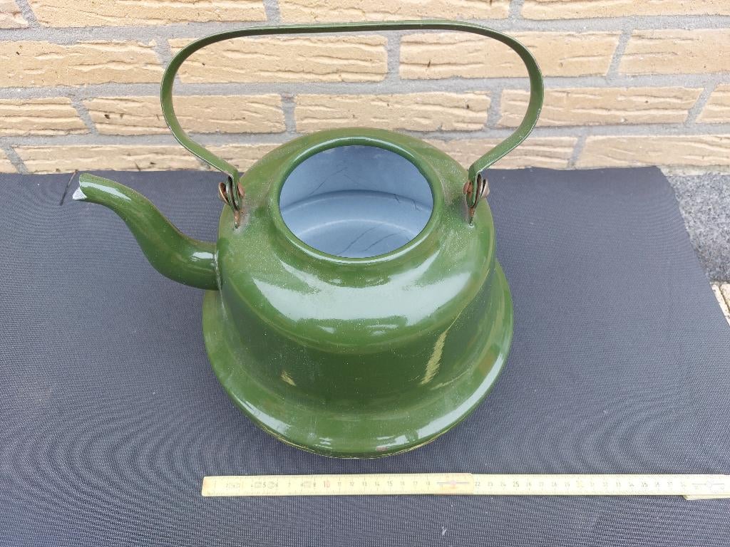 groene emaille waterketel, Ophalen of Verzenden