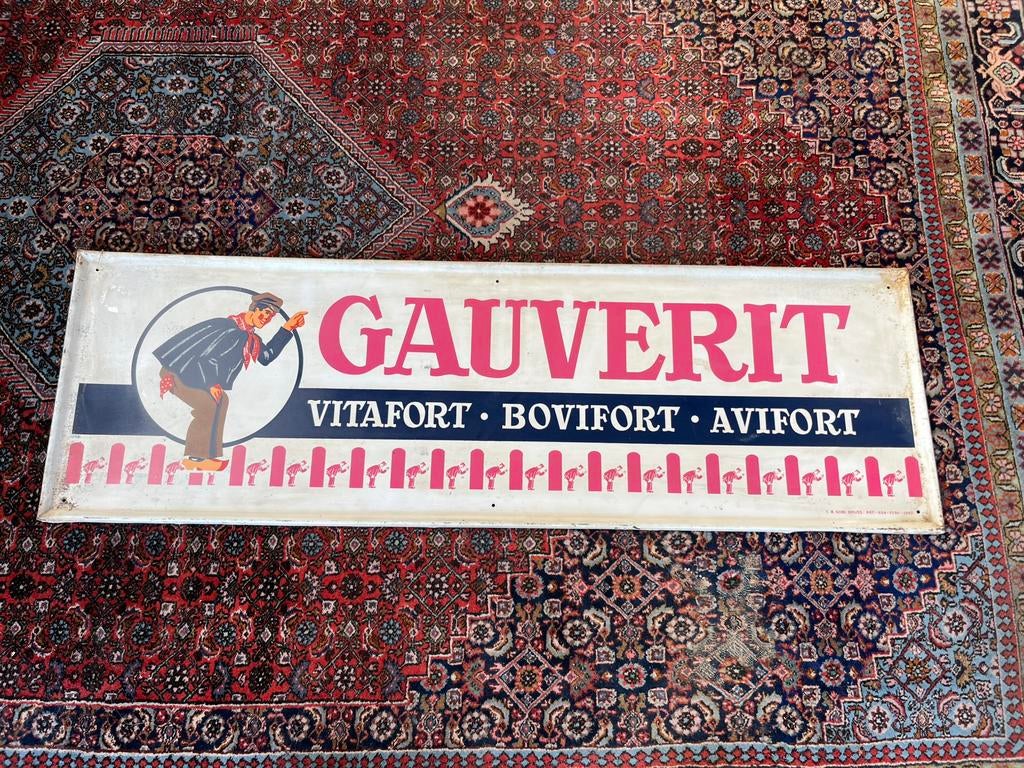 Gauverit veevoer reclamebord. Geen emaille., Verzamelen, Ophalen, Reclamebord, Gebruikt, X