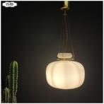 Vintage opaline hanglamp - seventies - Tsjechie nieuw snoer, Ophalen, Gebruikt, Glas, Nb