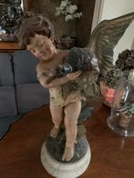 Antiek Frans Brocante Beeld: Cherubijn met Gans, Ophalen of Verzenden