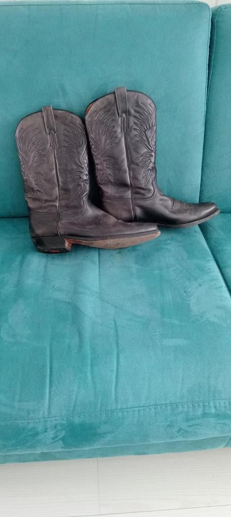 Laarzen zwart leder mt. 42, Zwart, Boots, Ophalen of Verzenden, Zo goed als nieuw