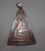 Zilver met goud grote antieke hanger Guatemala nr.486, Verzenden, Zilver, Hanger