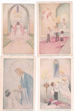 Ter Herinnering aan Uw eerste H. Communie. /set van 4 stuks, Verzamelen, Ansichtkaarten | Themakaarten, Verzenden, 1940 tot 1960