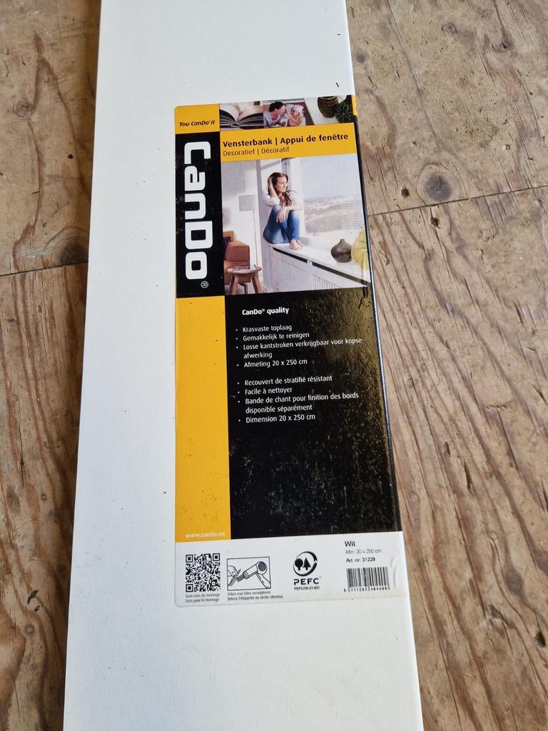 CanDo Vensterbank Wit 20x250 cm, Ophalen, Minder dan 80 cm, Minder dan 80 cm, Overige typen