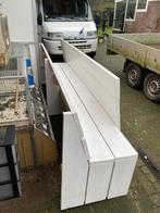 Stevige houten tuinbank, wit geverfd (299 cm), Ophalen, Hoevelakenseweg 67, Gebruikt, Birdtrade