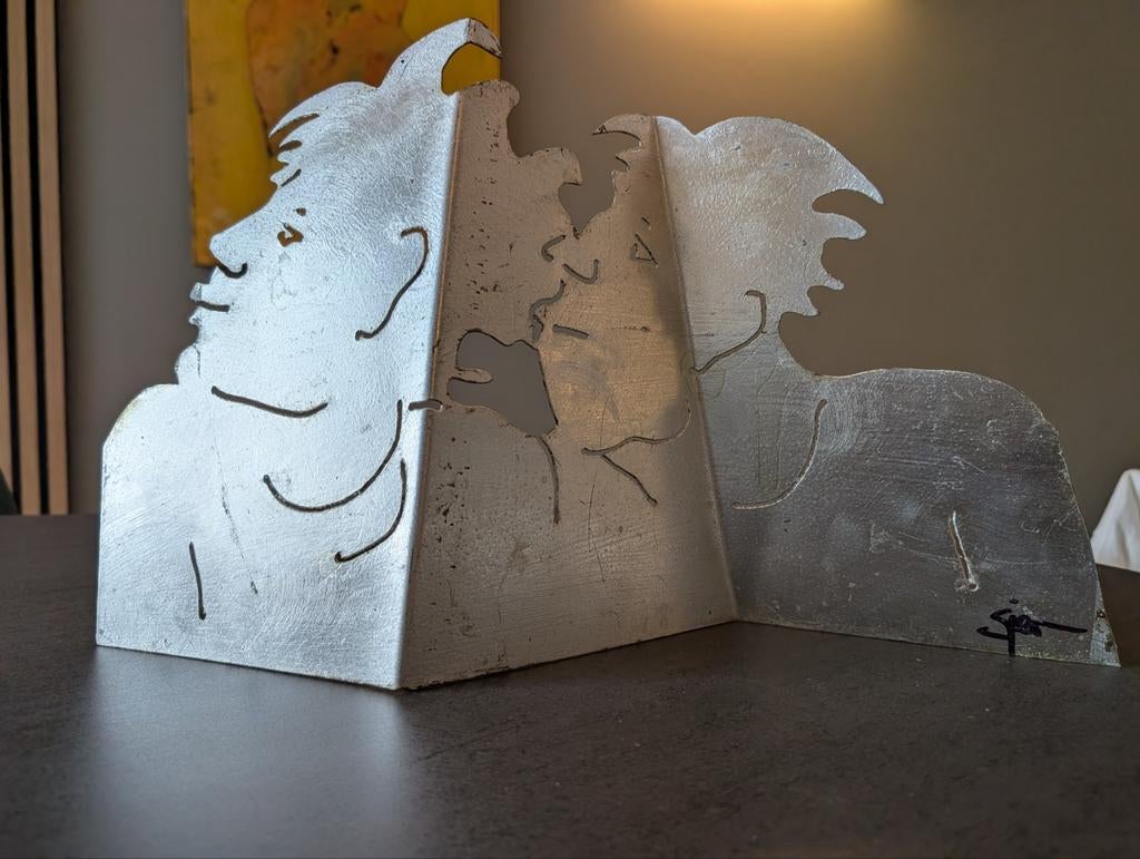 Uniek Sjer Jacobs werk in RVS - 48x29cm, Zilver, Ophalen of Verzenden, Handgemaakt, 20 - 50 cm