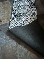 Mooie zwart wit gebloemde loper 60x180cm, Zwart, Nieuw, 150 tot 200 cm, Rechthoekig