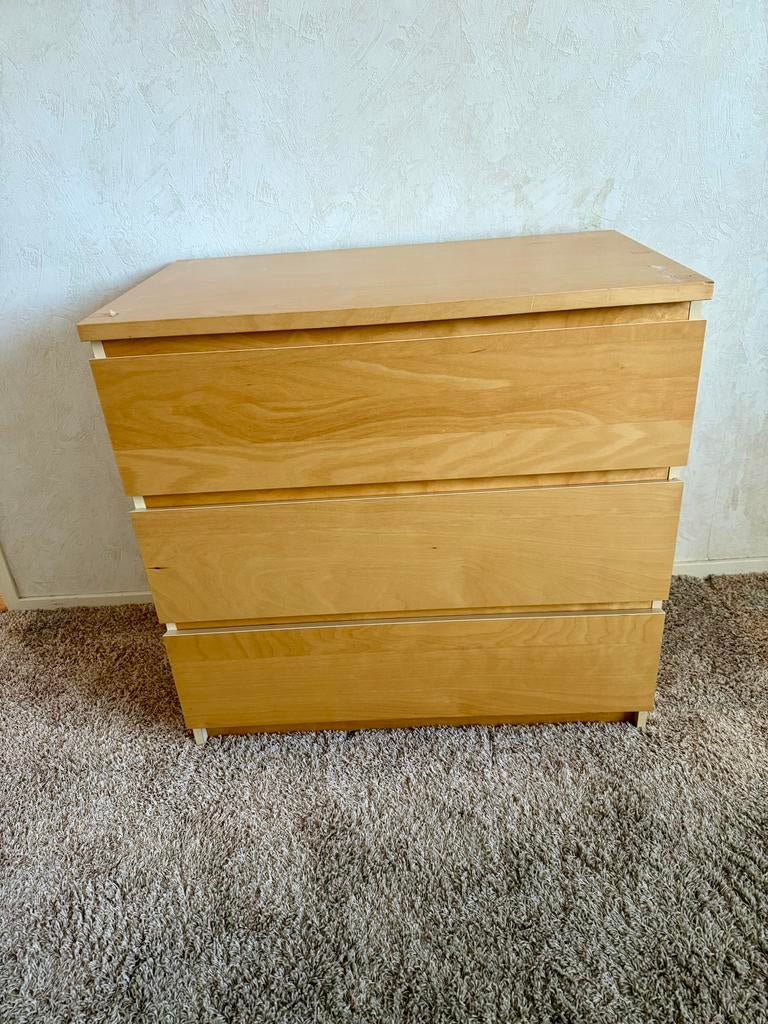 Houten ladekastje met 3 lades - Praktisch en stijlvol, Huis en Inrichting, Kasten | Ladekasten, Ophalen, Gebruikt, 50 tot 100 cm