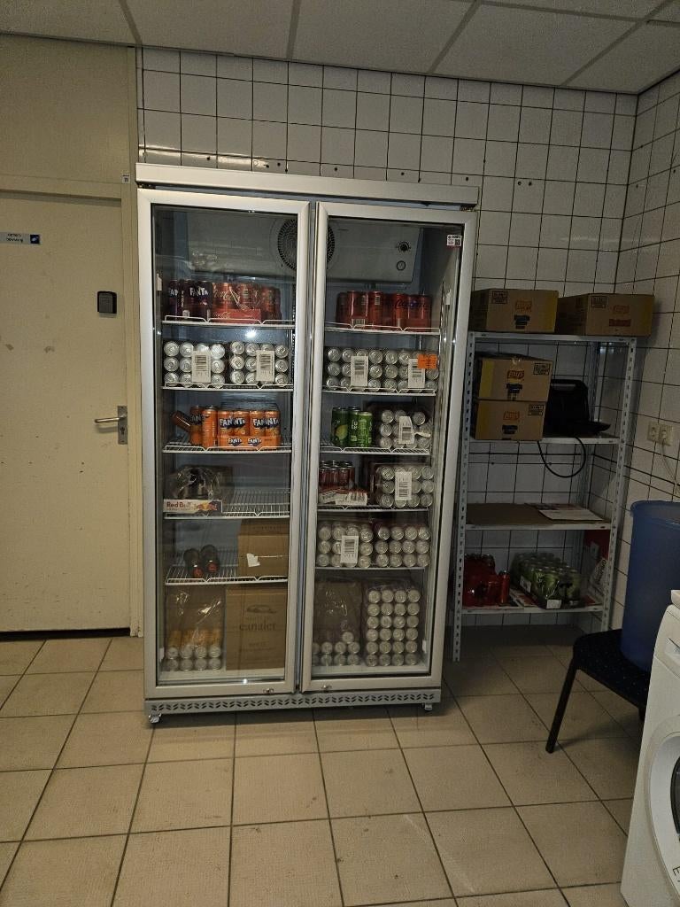 Dubbele glazen deur koelkast, Ophalen, Zonder vriesvak, 200 liter of meer, 60 cm of meer