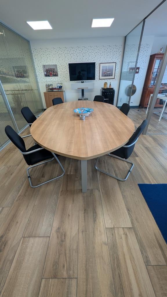 Ovale vergadertafel met 6 stoelen, Ophalen, Gebruikt