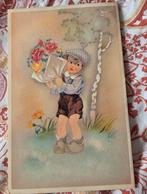 Jongetje op klompen met bos bloemen, Verzenden, 1940 tot 1960, Gelopen, Kinderen