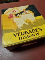 Vintage Verkade's Biskwie koektrommel - 20cm, Ophalen of Verzenden, Gebruikt, Koek(jes), Verkade