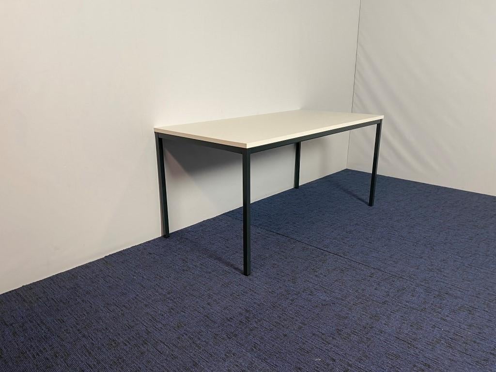 1 x Kantinetafel, wit blad, antraciet frame, 160 x 80 cm., Ophalen, Gebruikt
