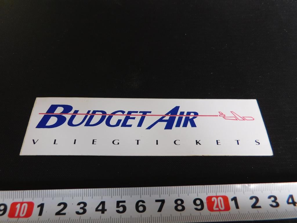 sticker budget air vliegtickets, Ophalen, Zo goed als nieuw