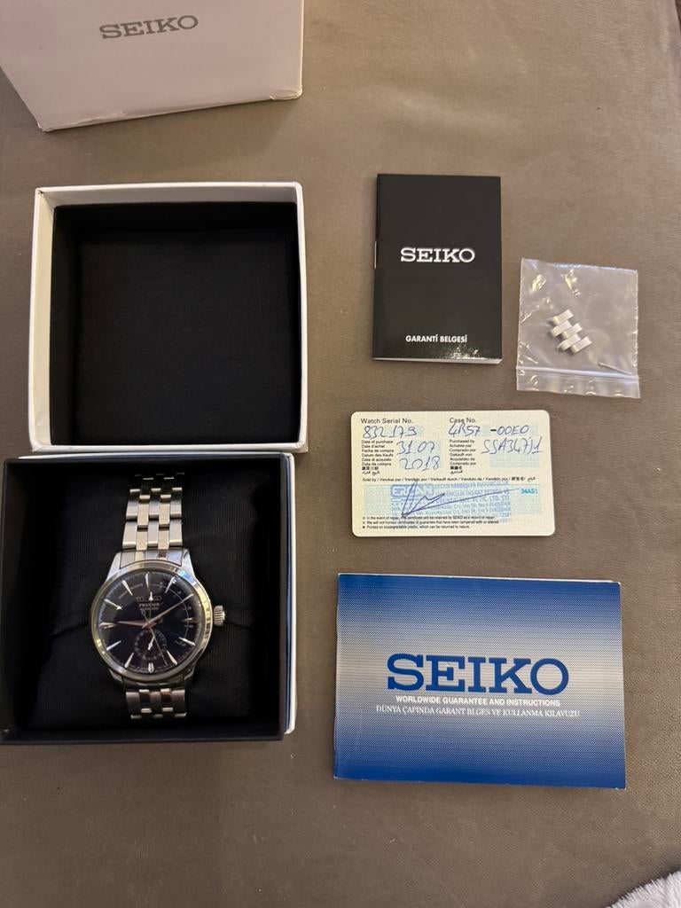 Seiko Presage Cocktail Blue Moon Power Reserve SSA347J1, Ophalen of Verzenden, Seiko