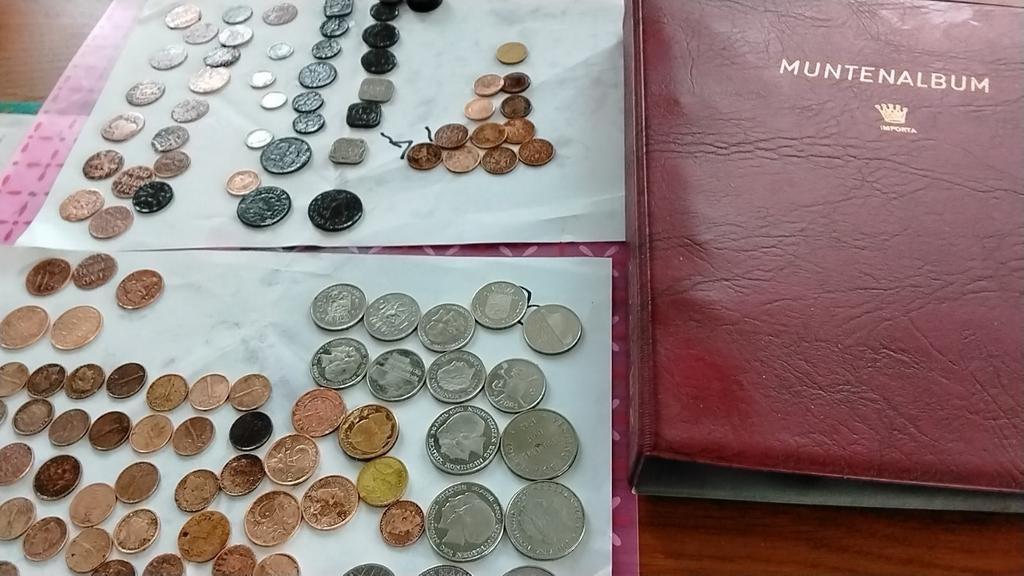 Diverse oude munten en muntenalbum, Setje, Zilver, Koningin Wilhelmina, Overige waardes