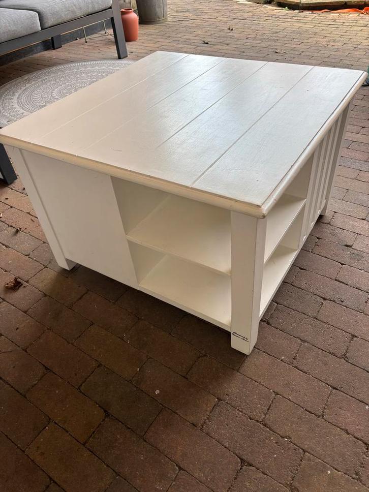 Riviera Maison Salontafel - Wit Hout, Huis en Inrichting, Tafels | Salontafels, Gebruikt, 50 tot 75 cm, 100 tot 150 cm, 50 tot 100 cm