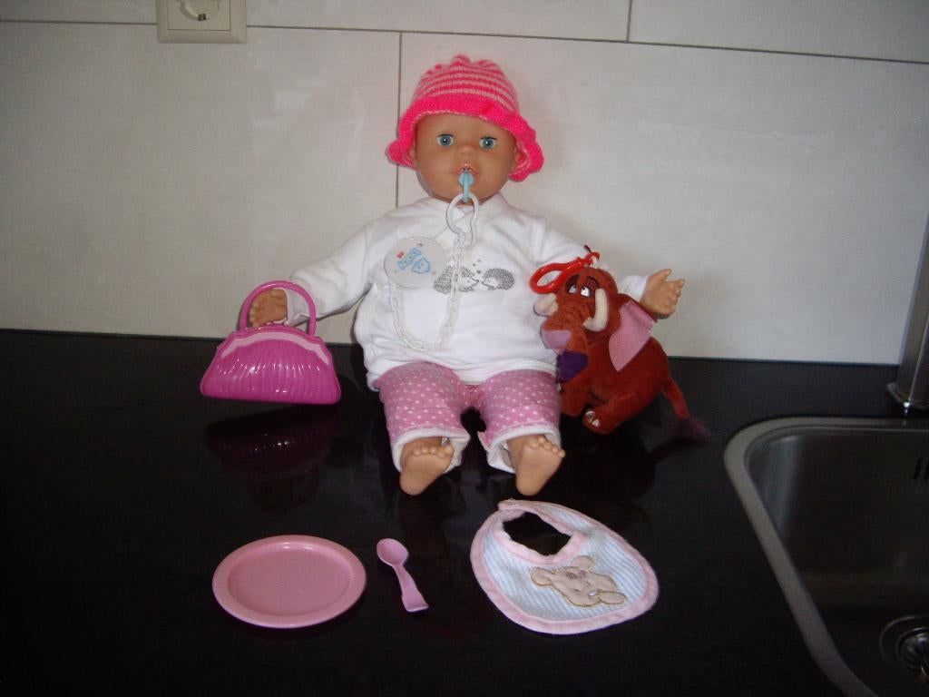 baby pop met acc, Kinderen en Baby's, Ophalen of Verzenden, Zo goed als nieuw, Babypop