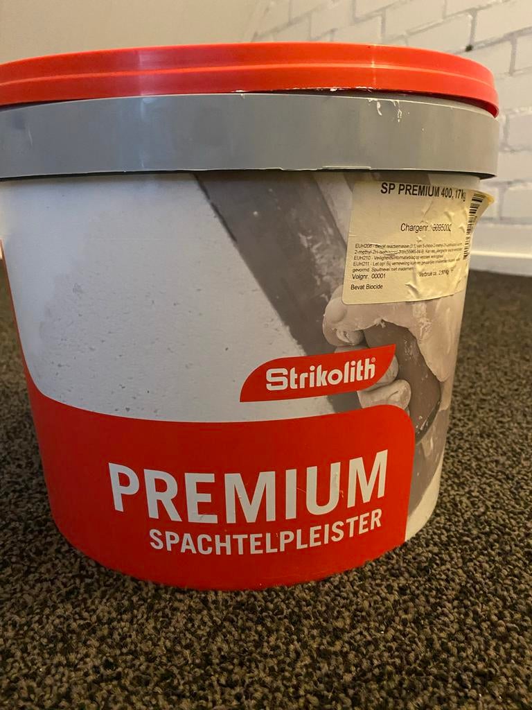 Volle emmer Strikolith spachtelpleister, Doe-het-zelf en Verbouw, Ophalen, Wit, Nieuw, Verf