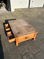 Grenen salontafel 80x120x40 cm met lades, Huis en Inrichting, Tafels | Salontafels, Gebruikt, 100 tot 150 cm, Minder dan 50 cm