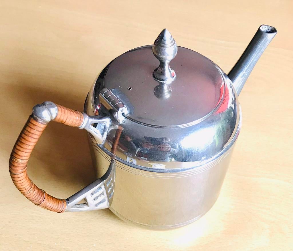 Vintage Industrieel Art Deco Theepot van Daalderop RIO Tiel, Antiek en Kunst, Antiek | Tin, Ophalen of Verzenden