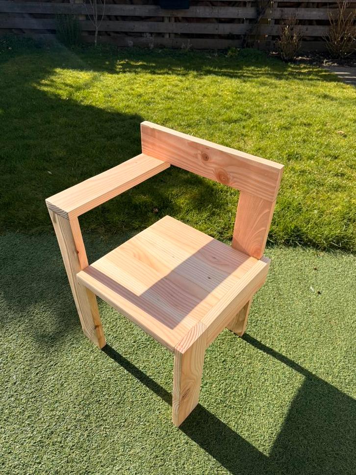 Handgemaakte replica Rietveld Steltman stoel douglas hout, Antiek en Kunst, Kunst | Designobjecten, Ophalen