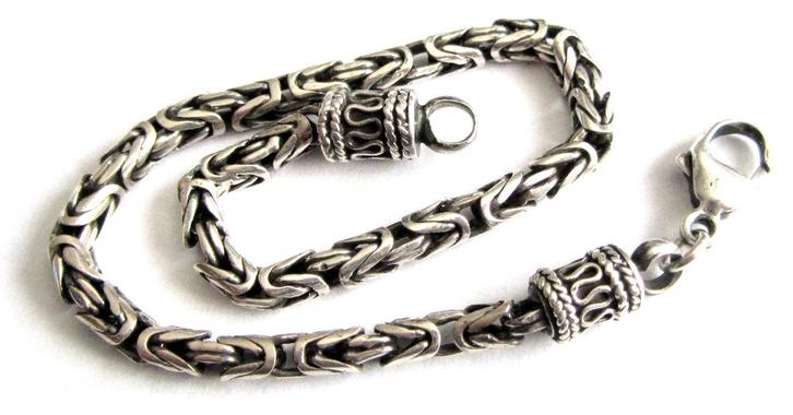 835 ZILVEREN ARMBAND MET KONINGS SCHAKEL koningsketting, Sieraden, Tassen en Uiterlijk, Antieke sieraden, Armband, Zilver, Ophalen