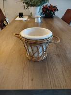 Rattan bloempot Riviera maison, Rond, Ophalen of Verzenden, Zo goed als nieuw, Aardewerk