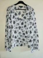 blouse zwart wit motief split mouwen L, Ophalen of Verzenden, Zo goed als nieuw, Maat 42/44 (L), Zwart