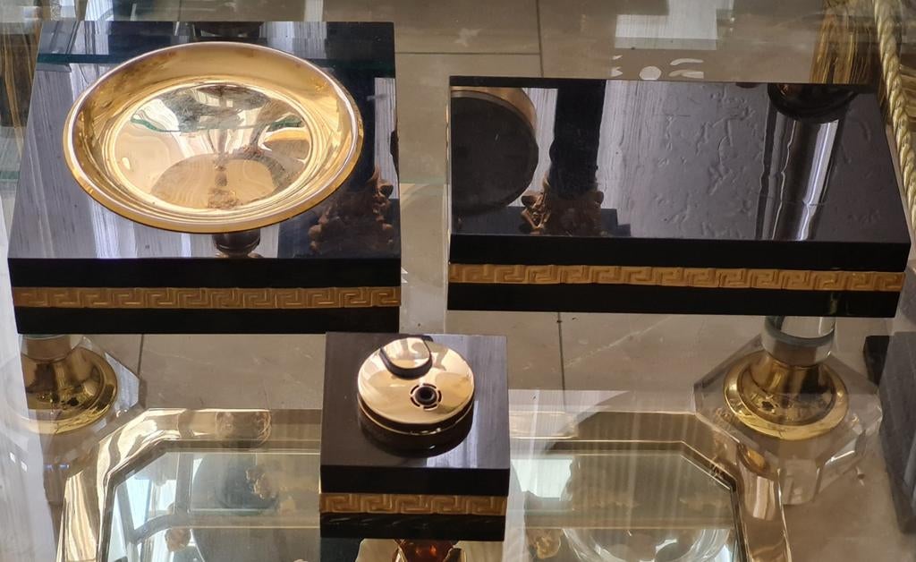 Versace Barroco rookset plexiglas bladgoud, Ophalen of Verzenden