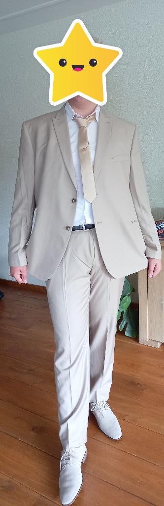 heren pak xl, Ophalen of Verzenden, Zo goed als nieuw, Overige maten, Beige