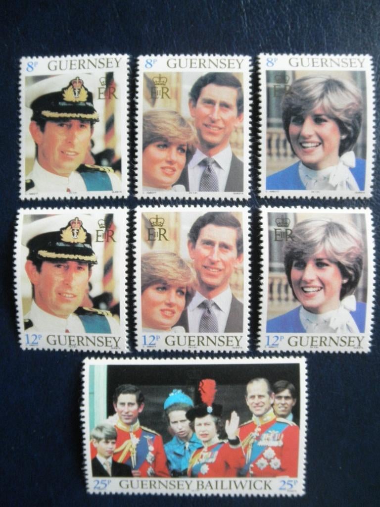 Postzegels Guernsey 1981 Charles + Diana cw 7,40 postfr. (2), Ophalen of Verzenden, Postfris