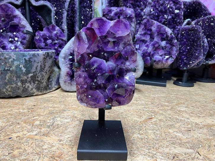 Amethist cluster (87) hoogste kwaliteit, diep paarse kleur., Verzamelen, Mineralen en Fossielen, Mineraal, Ophalen of Verzenden