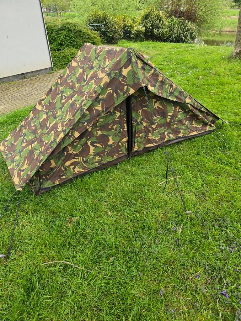 Oersterke Camo Vistent met Vast Grondzeil - Oldschool, Ophalen of Verzenden, Gebruikt